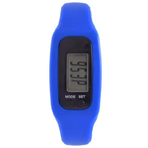 Pedometer Watch Blue Front